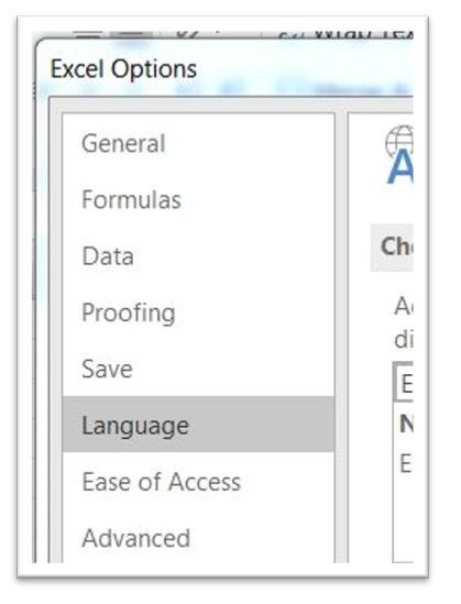 Change menu language in Microsoft Office