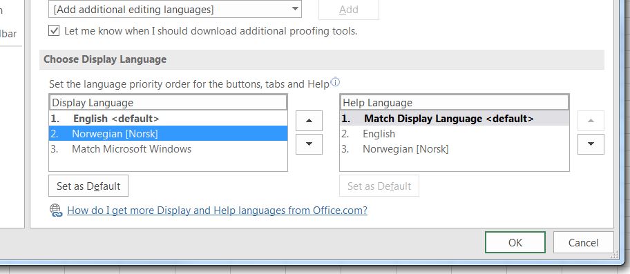 Change Office menu language (Microsoft Office)