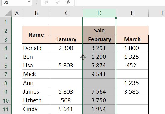 Move entire rows or columns in Excel. Move one column